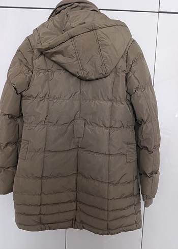 Bej Düğmeli Kadın Kışlık Mont - Görsel 2