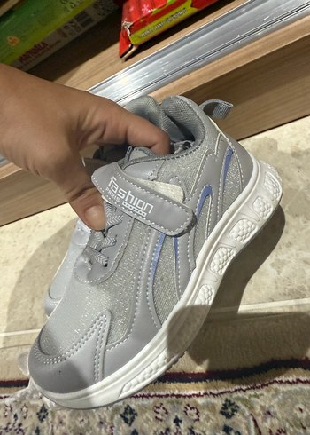 33 Beden gri Renk Gri Erkek Çocuk Spor Ayakkabı Velcro