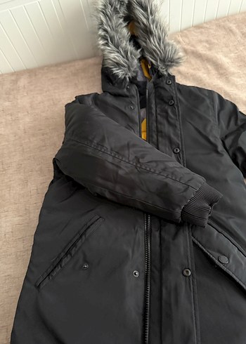 LC Waikiki Erkek Çocuk Siyah Kürklü Street Wear Mont