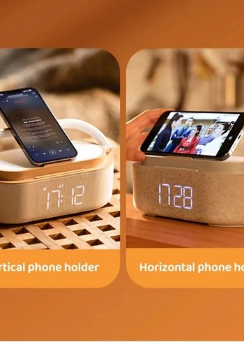 SIFIR Kutusunda Kablosuz Şarjlı BT Hoparlör + Saat  Gece Lambası - Görsel 4