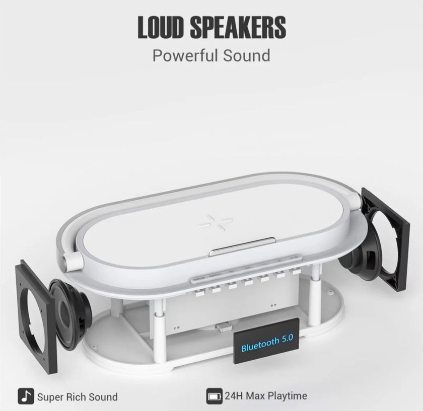 SIFIR Kutusunda Kablosuz Şarjlı BT Hoparlör + Saat  Gece Lambası - Görsel 3