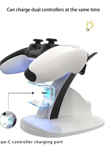Sıfır Kutusunda PS5 DualSense Çift Kol Şarj Standı İstasyonu - Görsel 10