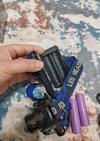 Çok Güçlü Şarjlı LED Kafa Feneri Zoom ve Arka İkaz Işıklı Set - Görsel 7