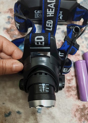 Çok Güçlü Şarjlı LED Kafa Feneri Zoom ve Arka İkaz Işıklı Set - Görsel 8