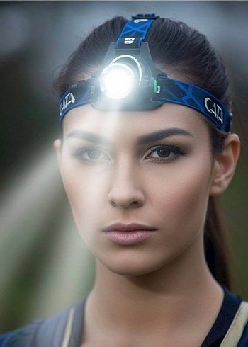 Çok Güçlü Şarjlı LED Kafa Feneri Zoom ve Arka İkaz Işıklı Set - Görsel 10