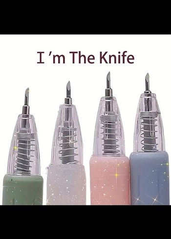 Mekanizmalı Mini Kalem Bıçak - Güvenli Hobi & Kargo Kesicisi - Görsel 4