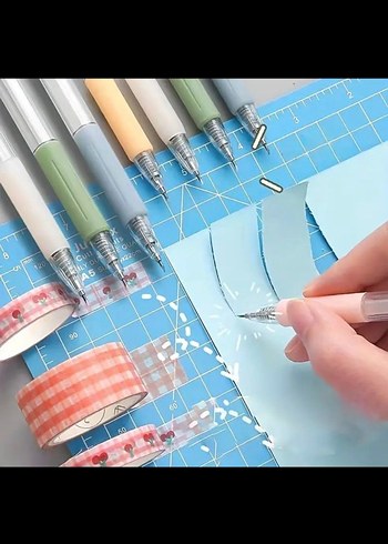 Mekanizmalı Mini Kalem Bıçak - Güvenli Hobi & Kargo Kesicisi - Görsel 8