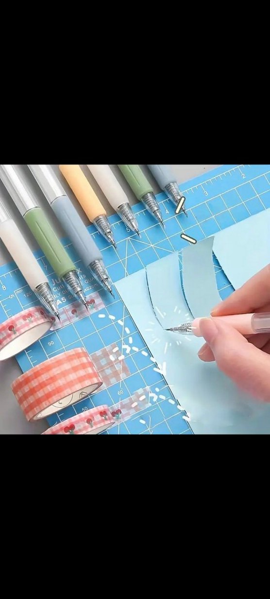 Mekanizmalı Mini Kalem Bıçak - Güvenli Hobi & Kargo Kesicisi - Görsel 2