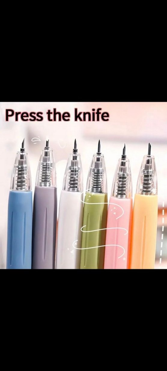 Mekanizmalı Mini Kalem Bıçak - Güvenli Hobi & Kargo Kesicisi - Görsel 3