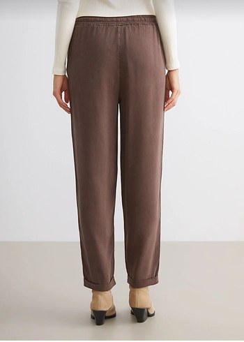 italyan keten kadın havuç pantolon - Görsel 3