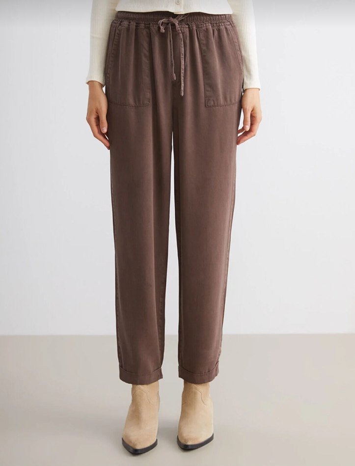 italyan keten kadın havuç pantolon - Görsel 2