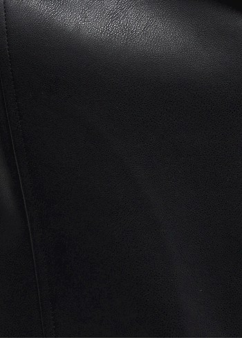 Siyah Deri Biker Ceket - Görsel 3