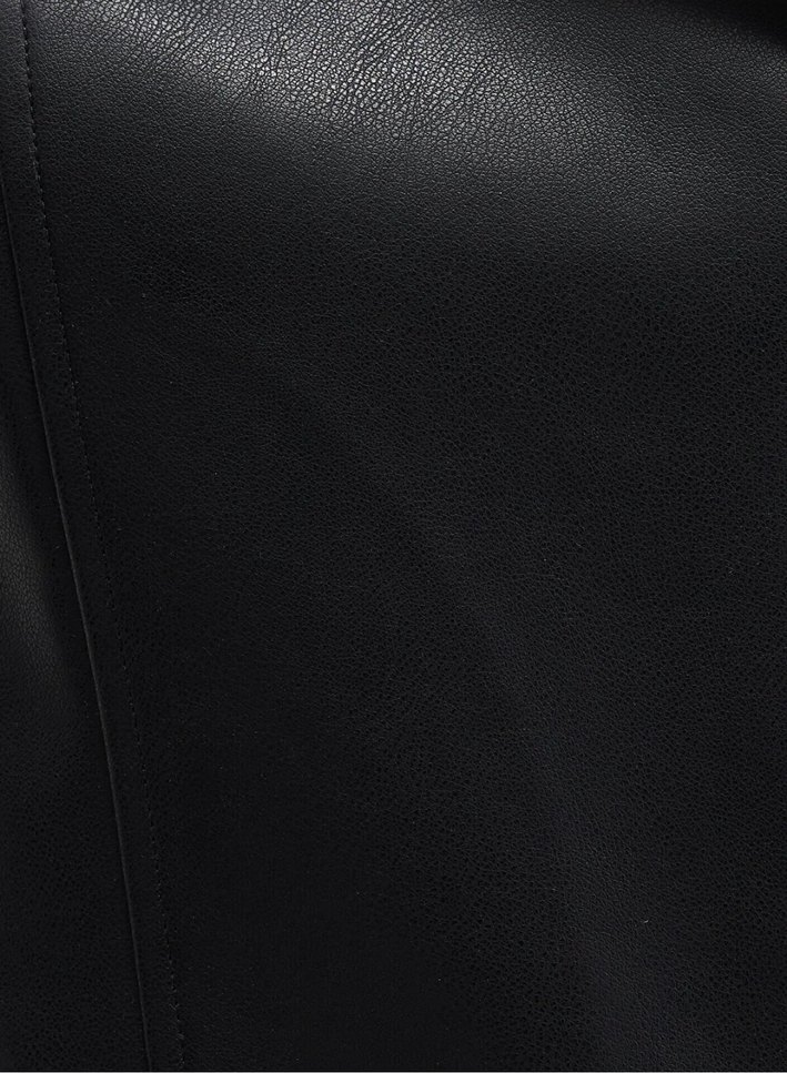 Siyah Deri Biker Ceket - Görsel 3