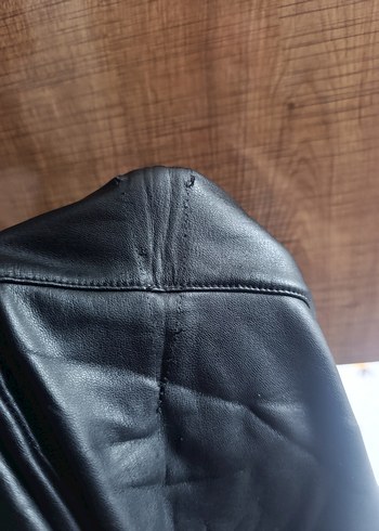 İspanyol Paça Siyah Deri Kadın Pantolon - Görsel 3