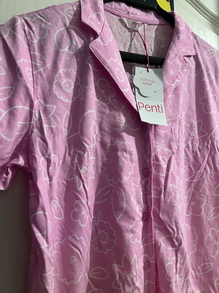 Penti Pudra Pembe Pamuklu kısa  Kollu Pijama Takımı - Görsel 2