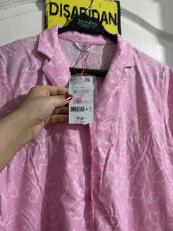 Penti Pudra Pembe Pamuklu kısa  Kollu Pijama Takımı - Görsel 3