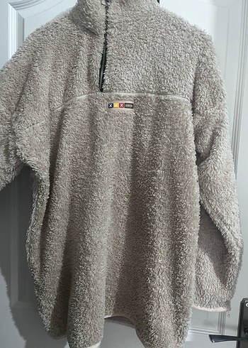 Gri kadın  Peluş Sweatshirt - Görsel 3