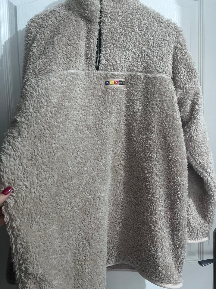 Gri kadın  Peluş Sweatshirt - Görsel 2