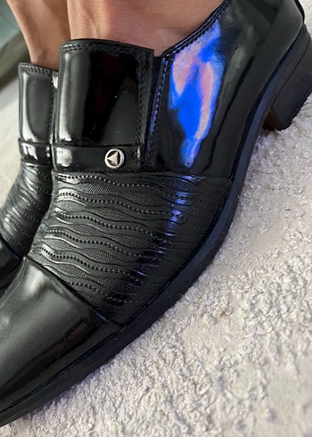 Erkek Siyah Klasik Pileli Ofis Ayakkabısı - Görsel 3