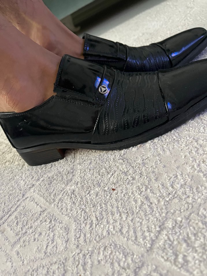 Erkek Siyah Klasik Pileli Ofis Ayakkabısı - Görsel 2