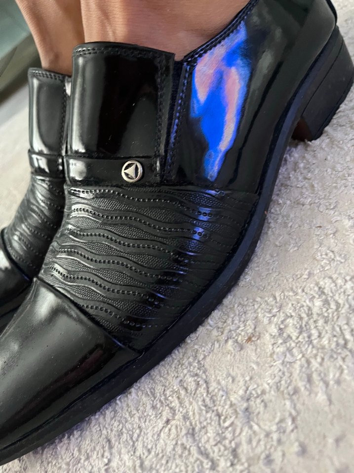 Erkek Siyah Klasik Pileli Ofis Ayakkabısı - Görsel 3