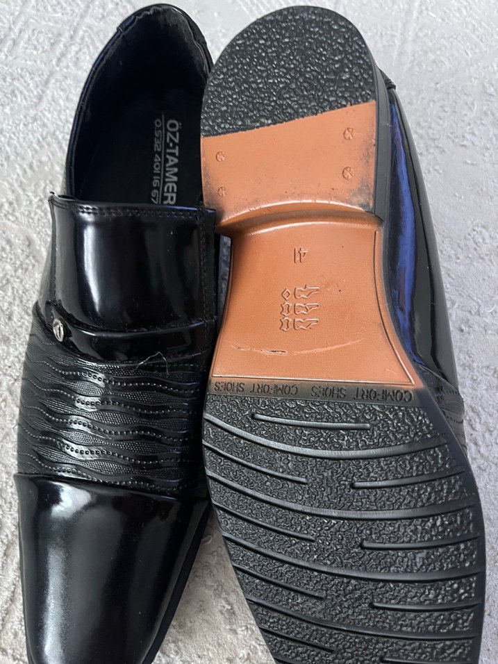 Erkek Siyah Klasik Pileli Ofis Ayakkabısı - Görsel 4