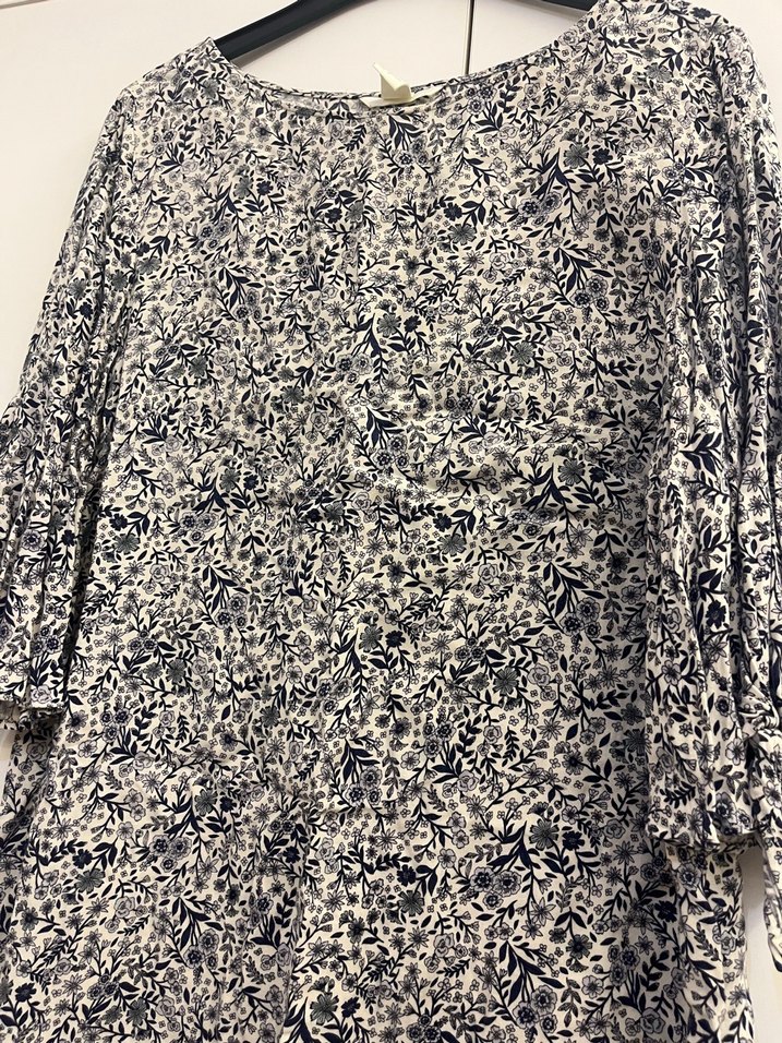 Bohem Gri Midi Tunik, Kısa Kollu, Salaş Kesim - Görsel 5