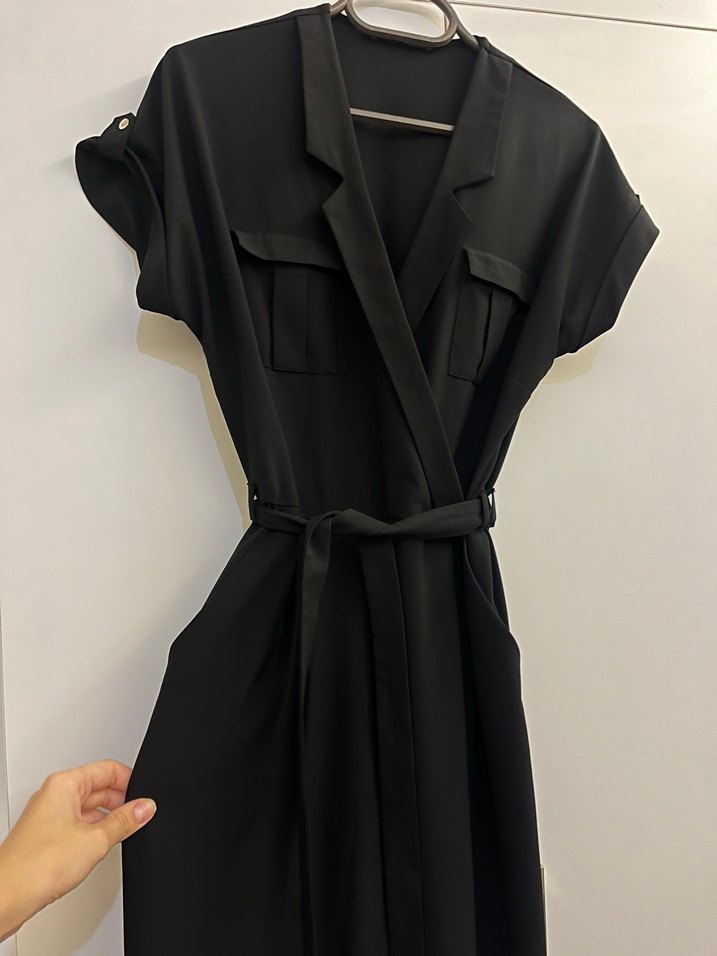 Kemerli Siyah Midi Tulum - Görsel 3