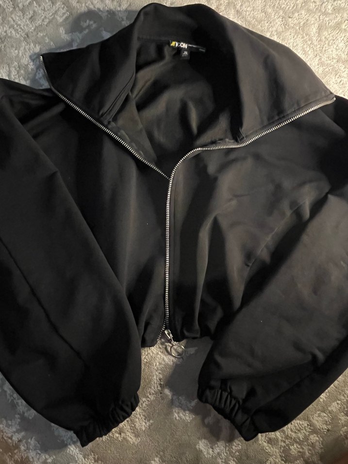 Siyah Uzun Boylu Fermuarlı Kadın Ceket - Görsel 2