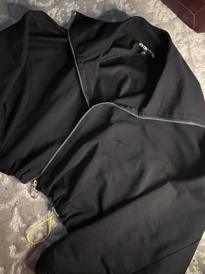 Siyah Uzun Boylu Fermuarlı Kadın Ceket - Görsel 4