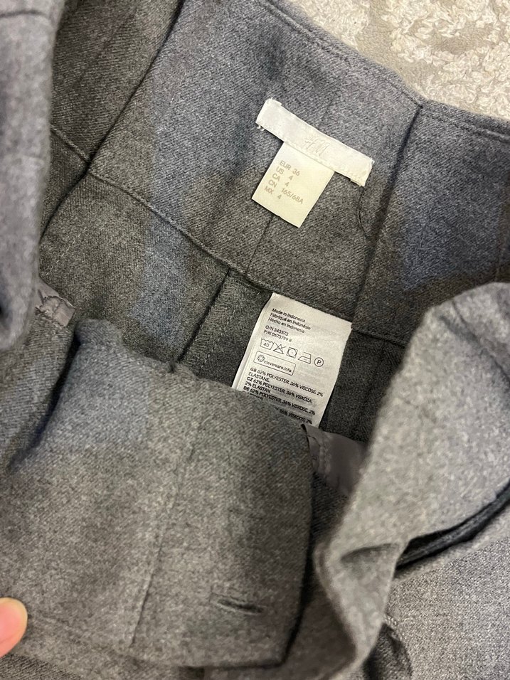 Gri Kemerli Kadın Pantolon - Görsel 4