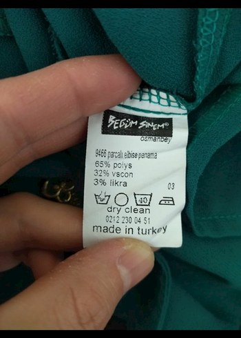 Yeşil Midi Kloş Elbise - Görsel 5