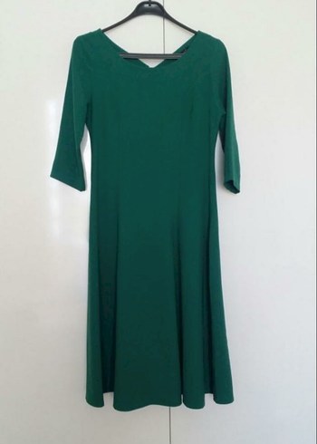 Yeşil Midi Kloş Elbise - Görsel 2