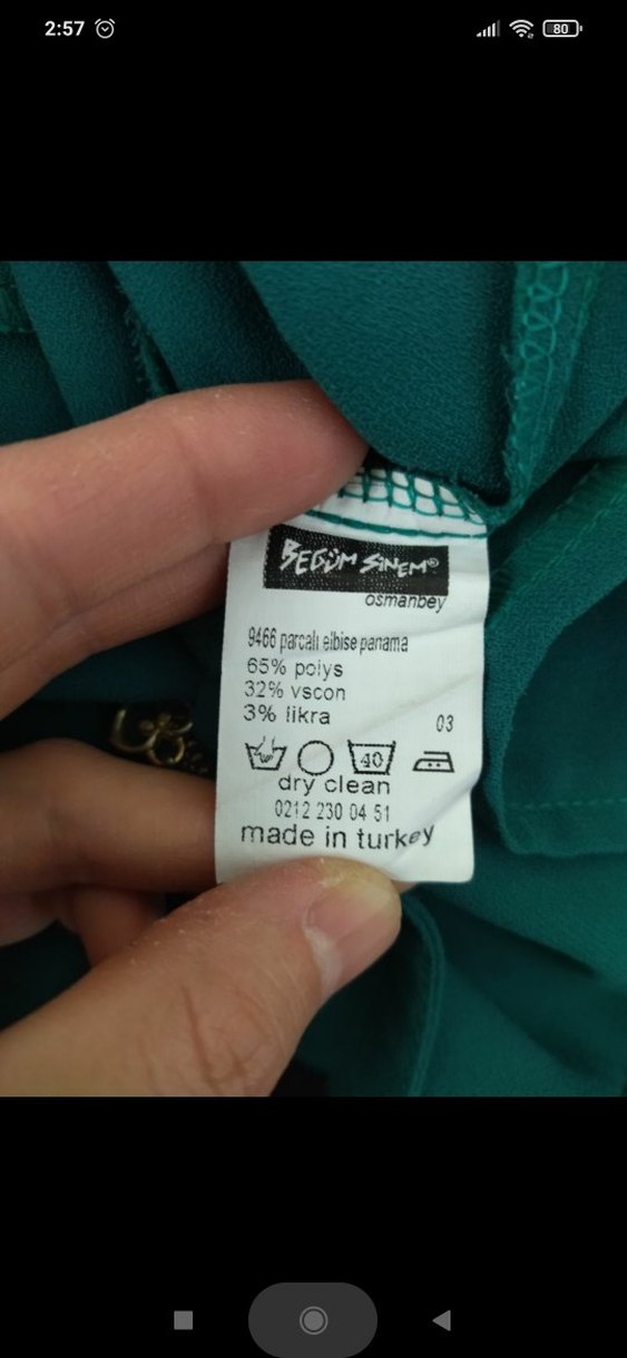 Yeşil Midi Kloş Elbise - Görsel 5