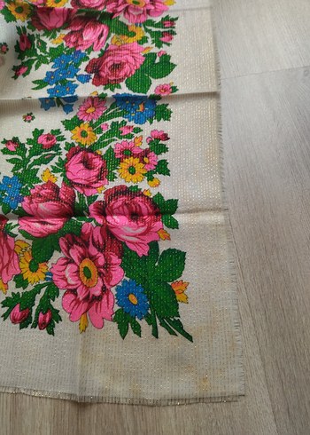 Vintage Yün eşarp -rus şalı - Görsel 5