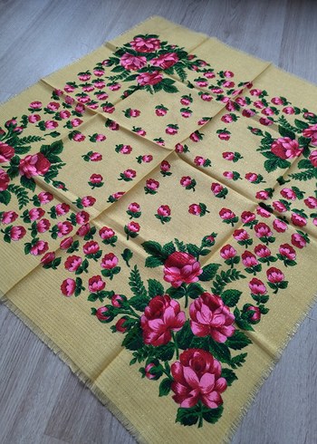 Vintage eşarp -rus şalı - Görsel 3