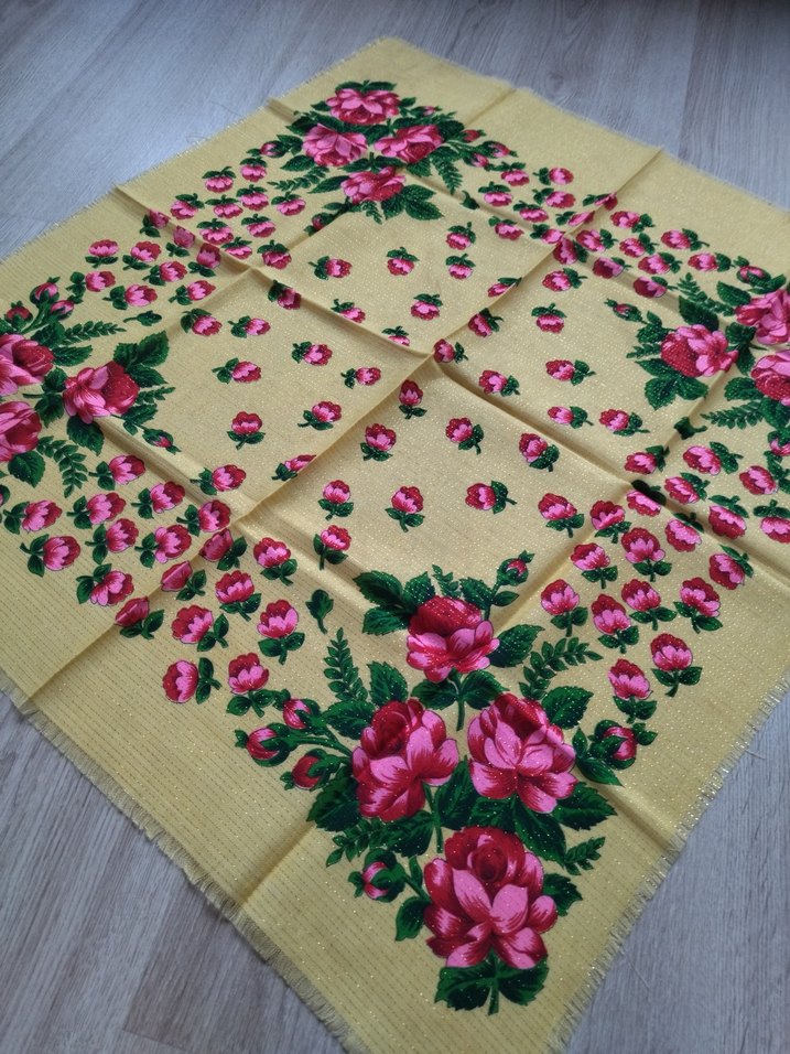 Vintage eşarp -rus şalı - Görsel 3