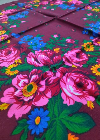 Vintage eşarp -rus şalı - Görsel 3