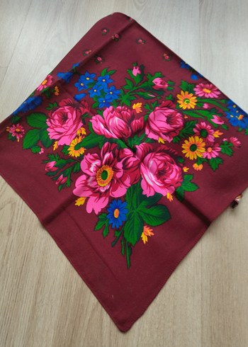 Vintage eşarp -rus şalı - Görsel 2