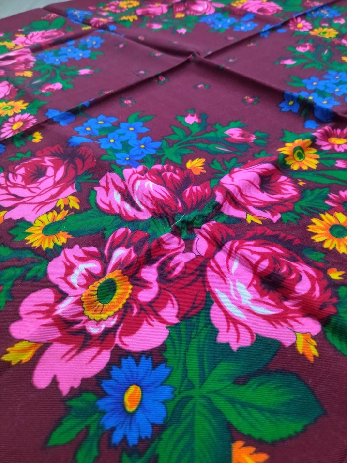 Vintage eşarp -rus şalı - Görsel 3