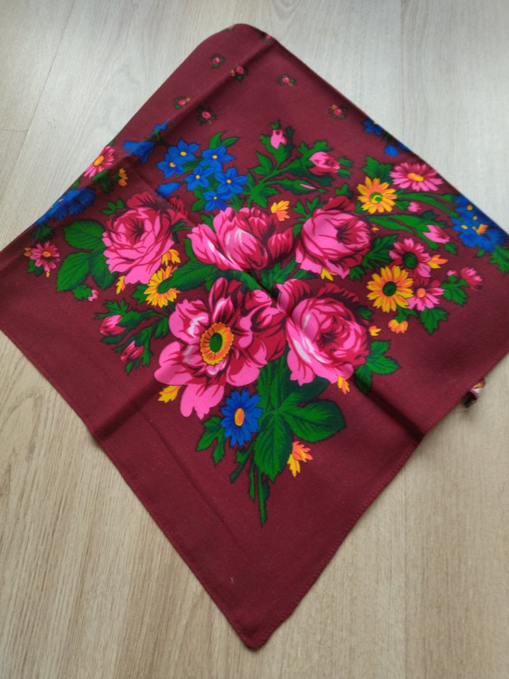 Vintage eşarp -rus şalı - Görsel 2