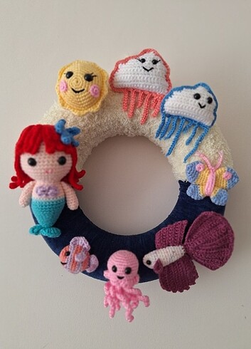 Denizkızı amigurumi bebek kapı süsü 