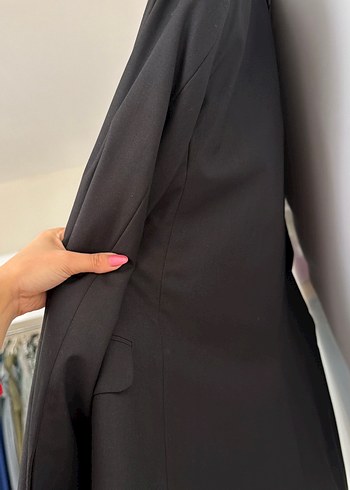 Klasik Siyah Yılan Desenli Düğmeli Erkek Takım Elbise - Görsel 5