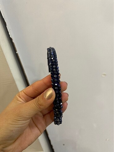 Lacivert kalın boncuklu - Görsel 2