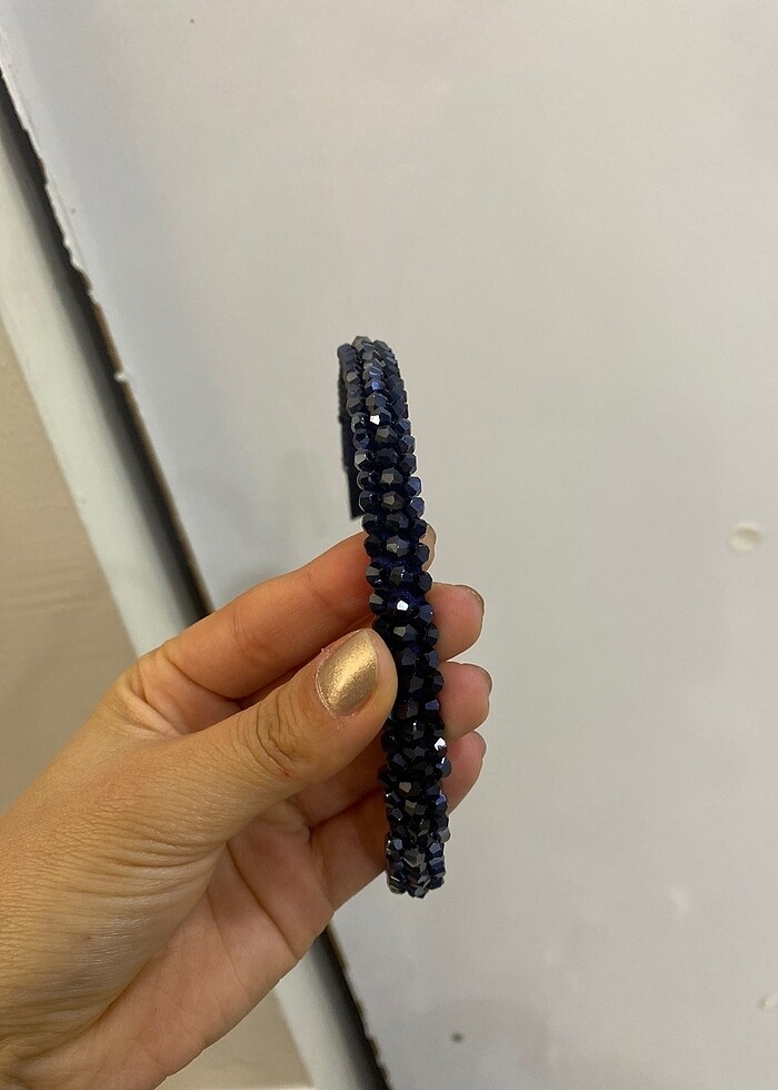 Lacivert kalın boncuklu - Görsel 2