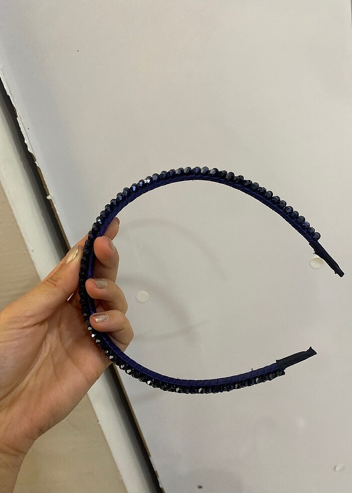 Lacivert kalın boncuklu - Görsel 3