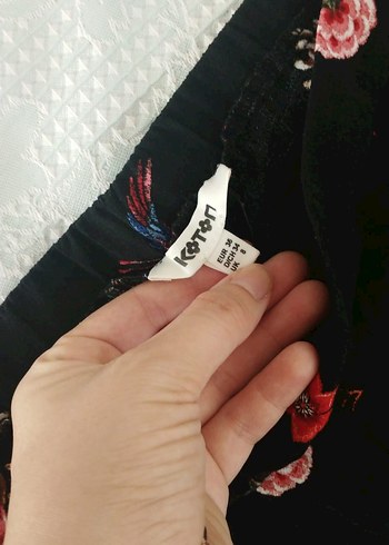 s Beden Çiçek Desenli Kadın Midi Kumaş Pantolon