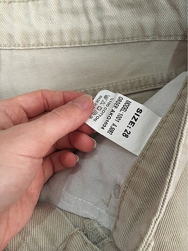 28 Beden bej kot pantolon