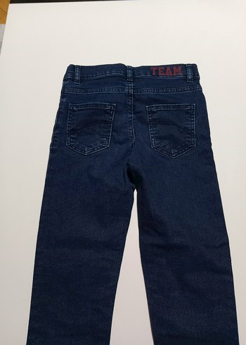 9 Yaş Beden lacivert Renk kız çocuk Parlak Lacivert Kemerli Denim Pantolon