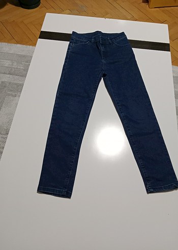 LC Waikiki kız çocuk Parlak Lacivert Kemerli Denim Pantolon